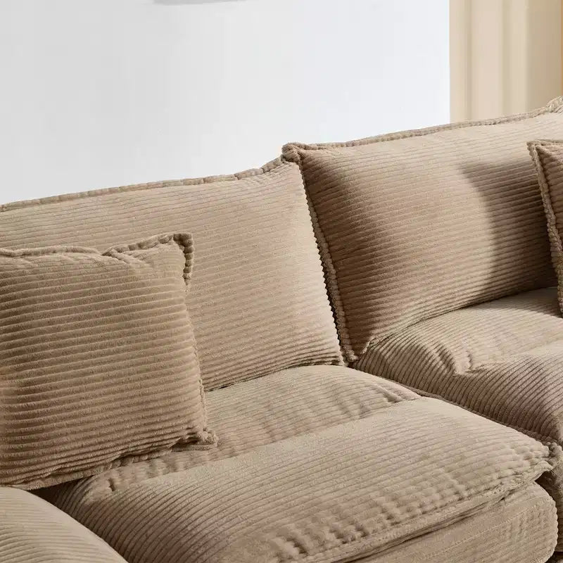 84 Inch Corduroy Couch Loveseat Sofa with 2 Pillows for Living Room,Small Space,Office,Apartment