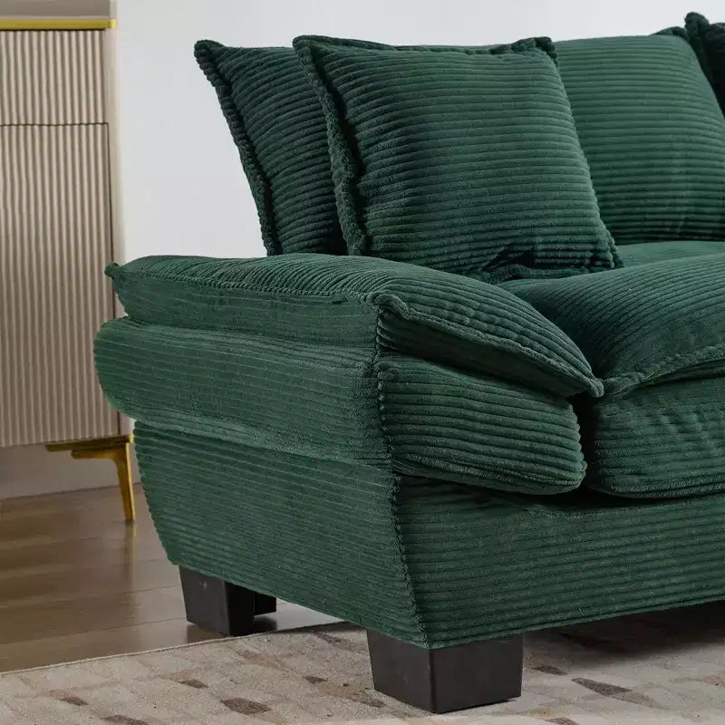84 Inch Corduroy Couch Loveseat Sofa with 2 Pillows for Living Room,Small Space,Office,Apartment