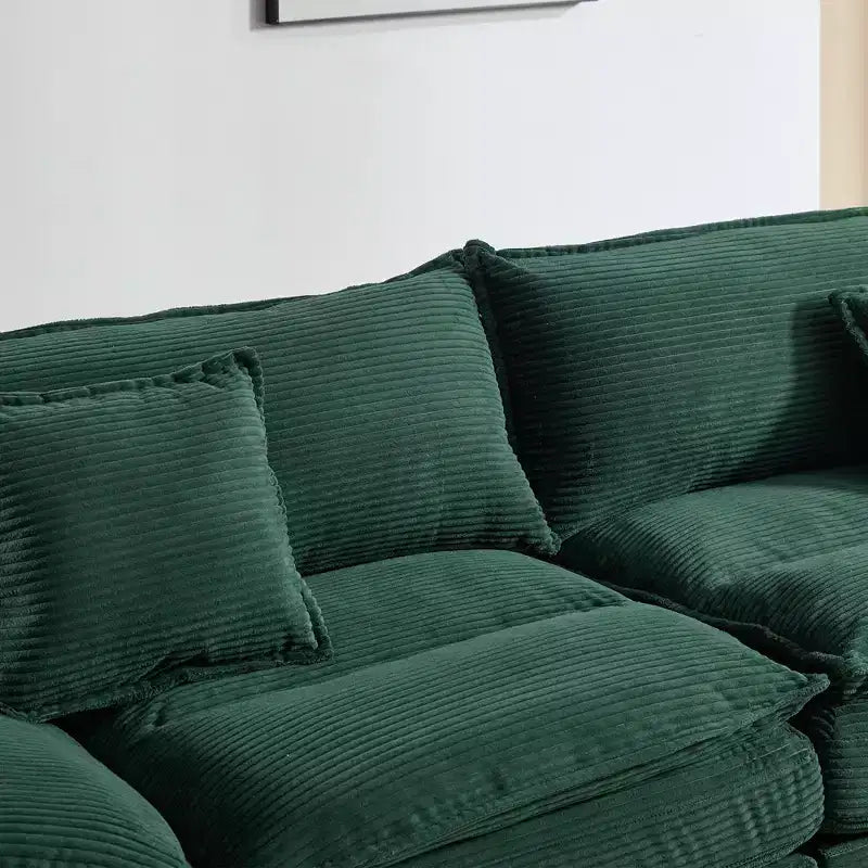 84 Inch Corduroy Couch Loveseat Sofa with 2 Pillows for Living Room,Small Space,Office,Apartment