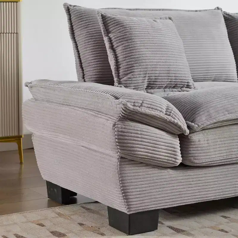 84 Inch Corduroy Couch Loveseat Sofa with 2 Pillows for Living Room,Small Space,Office,Apartment