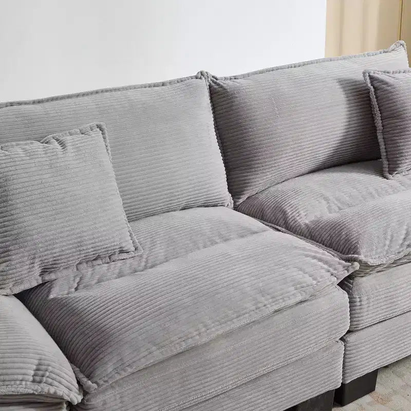 84 Inch Corduroy Couch Loveseat Sofa with 2 Pillows for Living Room,Small Space,Office,Apartment