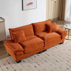 84 Inch Corduroy Couch Loveseat Sofa with 2 Pillows for Living Room,Small Space,Office,Apartment