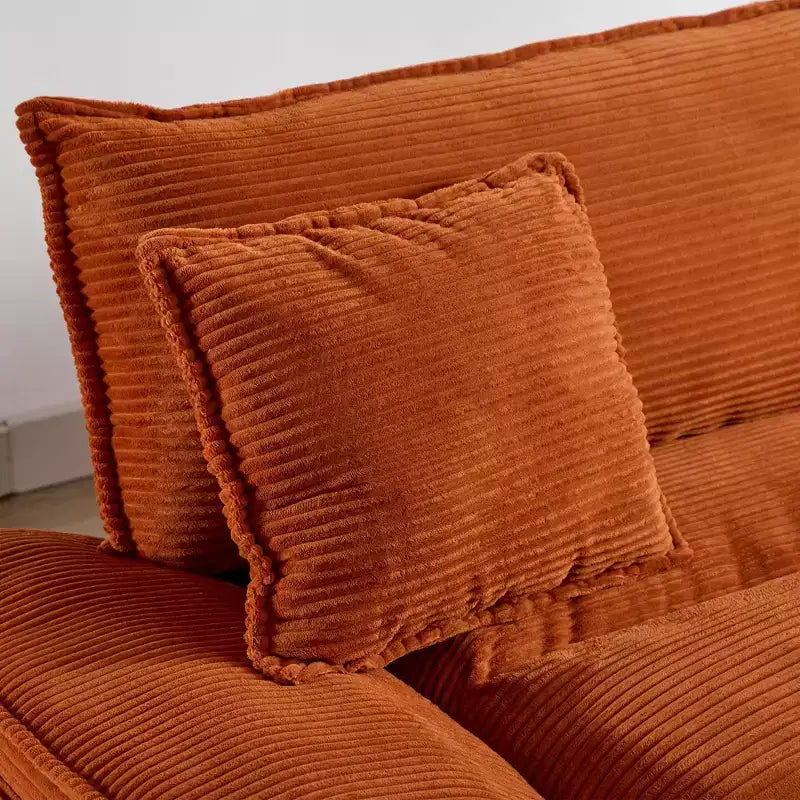 84 Inch Corduroy Couch Loveseat Sofa with 2 Pillows for Living Room,Small Space,Office,Apartment