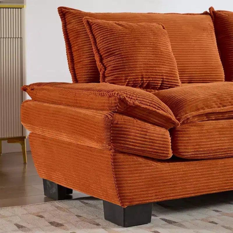 84 Inch Corduroy Couch Loveseat Sofa with 2 Pillows for Living Room,Small Space,Office,Apartment