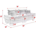 84 Inch Corduroy Couch Loveseat Sofa with 2 Pillows for Living Room,Small Space,Office,Apartment