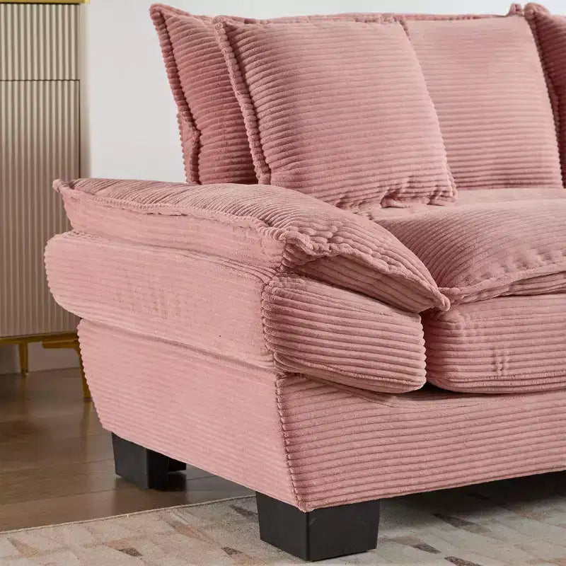 84 Inch Corduroy Couch Loveseat Sofa with 2 Pillows for Living Room,Small Space,Office,Apartment