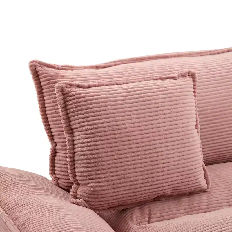 84 Inch Corduroy Couch Loveseat Sofa with 2 Pillows for Living Room,Small Space,Office,Apartment