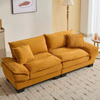 84 Inch Corduroy Couch Loveseat Sofa with 2 Pillows for Living Room,Small Space,Office,Apartment