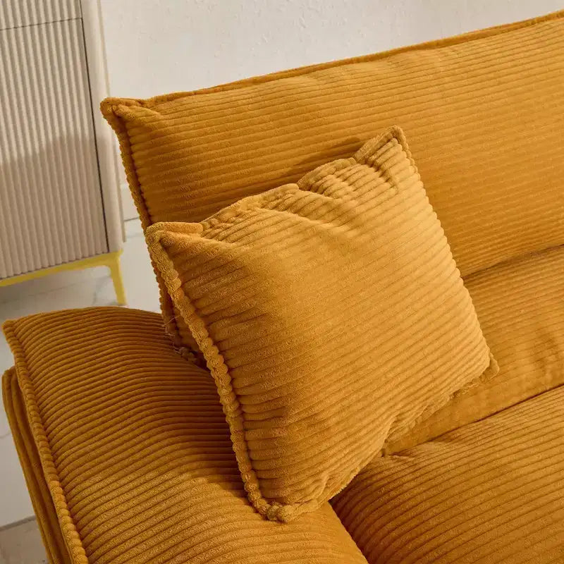 84 Inch Corduroy Couch Loveseat Sofa with 2 Pillows for Living Room,Small Space,Office,Apartment