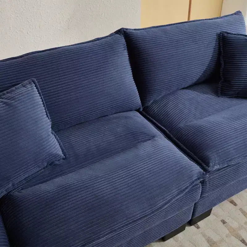 84 Inch Corduroy Couch Loveseat Sofa with 2 Pillows for Living Room,Small Space,Office,Apartment