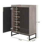 5-Tier Modern Shoe Cabinet with Doors,Holds 20 Pairs Shoe Storage Organizer with Adjustable Shelves,Entryway Hallway Cabinet,Black & Gray
