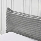 Queen Size Upholstered Bed Frame with Chenille Fabric with Pleated Headboard Solid Frame for Bedroom Gray