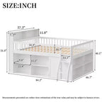 Full Size Loft Bed Frame with Storage, Built-in Headboard, Space-Saving Design