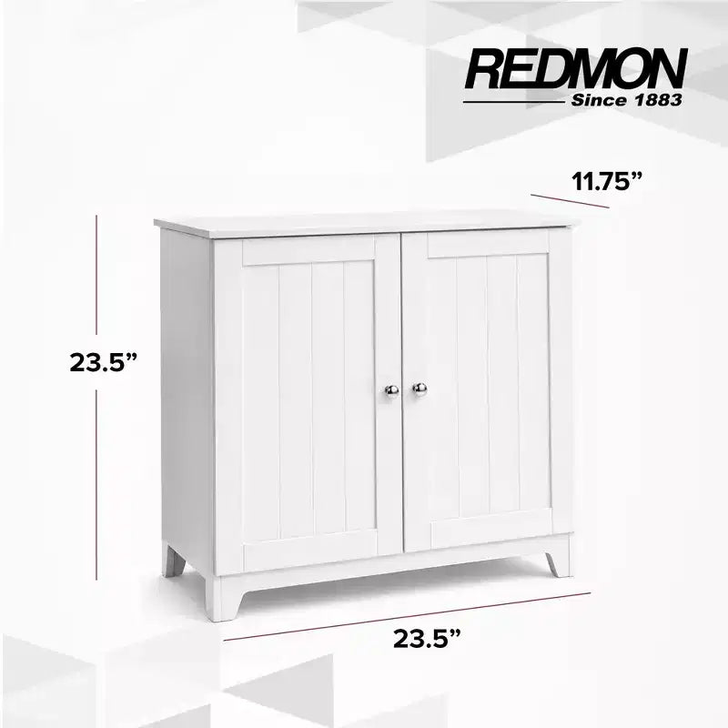 Double Door Freestanding Floor Cabinet, Modern Wooden Furniture, White