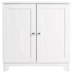 Double Door Freestanding Floor Cabinet, Modern Wooden Furniture, White