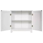 Double Door Freestanding Floor Cabinet, Modern Wooden Furniture, White