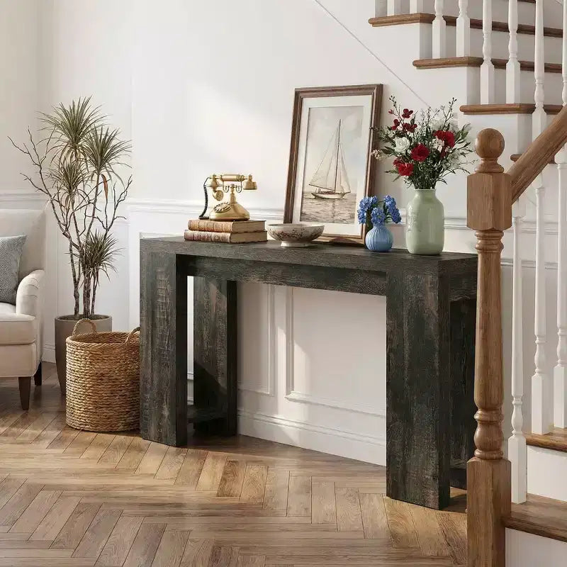 70.9-Inch Wood Console Table, Farmhouse Entryway Sofa Table
