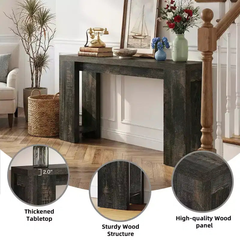 70.9-Inch Wood Console Table, Farmhouse Entryway Sofa Table