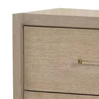 Nightstand With Usb Ports, 2 Drawers, Natural Oak Brown