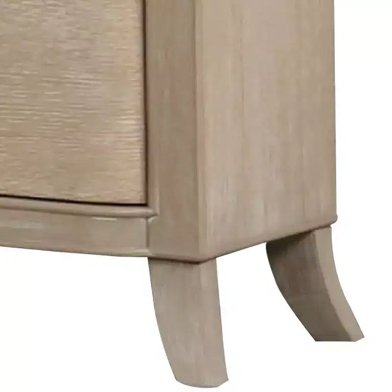 Nightstand With Usb Ports, 2 Drawers, Natural Oak Brown