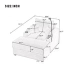 41.7 Modern Single Sofa with Storage Ottoman Two Cup Holders for Living Room Gray