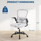 Ergonomic Mesh Office Chair, Rolling Computer Chair with Flip-Up Armrests, Breathable Mesh Task Chair for Home or Office