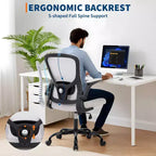 Ergonomic Mesh Office Chair, Rolling Computer Chair with Flip-Up Armrests, Breathable Mesh Task Chair for Home or Office