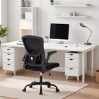 Ergonomic Mesh Office Chair, Rolling Computer Chair with Flip-Up Armrests, Breathable Mesh Task Chair for Home or Office