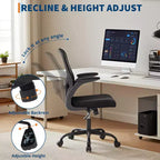 Ergonomic Mesh Office Chair, Rolling Computer Chair with Flip-Up Armrests, Breathable Mesh Task Chair for Home or Office
