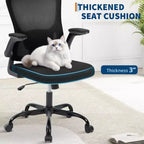 Ergonomic Mesh Office Chair, Rolling Computer Chair with Flip-Up Armrests, Breathable Mesh Task Chair for Home or Office