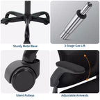 Ergonomic Mesh Office Chair, Rolling Computer Chair with Flip-Up Armrests, Breathable Mesh Task Chair for Home or Office