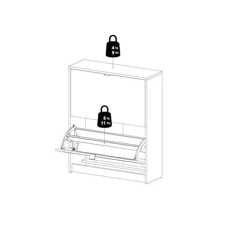 2 Drawer Shoe Cabinet