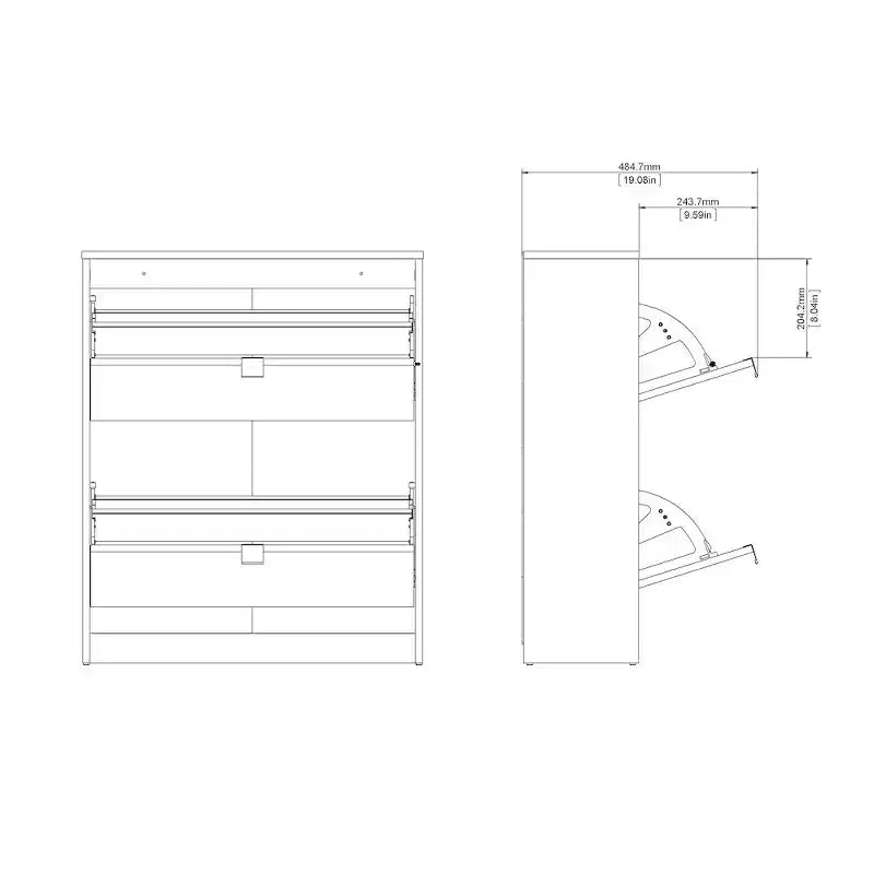 2 Drawer Shoe Cabinet