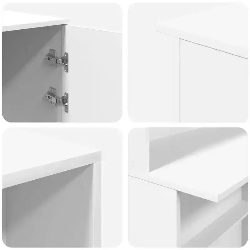 Reception Desk White Engineered Wood 78.7 in x 19.7 in x 40.7 in