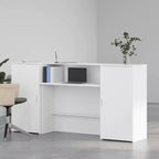 Reception Desk White Engineered Wood 78.7 in x 19.7 in x 40.7 in