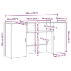 Reception Desk White Engineered Wood 78.7 in x 19.7 in x 40.7 in