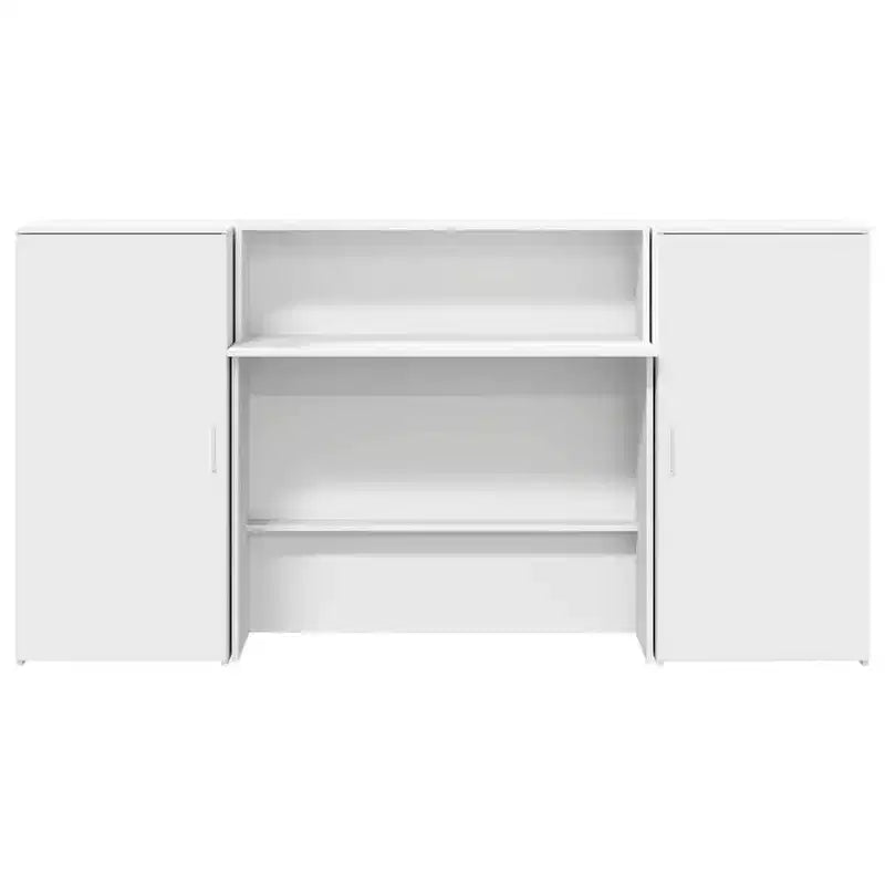 Reception Desk White Engineered Wood 78.7 in x 19.7 in x 40.7 in