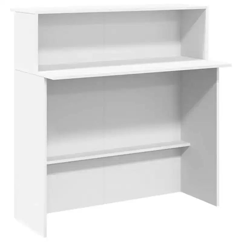 Reception Desk White Engineered Wood 78.7 in x 19.7 in x 40.7 in