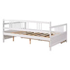 Modern Full Size Wood Daybed Bed with 2 Drawers for Living Room and Guest Room