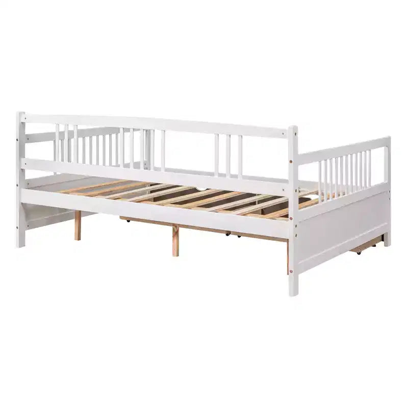 Modern Full Size Wood Daybed Bed with 2 Drawers for Living Room and Guest Room