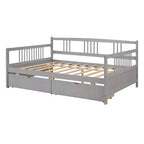 Modern Full Size Wood Daybed Bed with 2 Drawers for Living Room and Guest Room