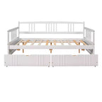 Modern Full Size Wood Daybed Bed with 2 Drawers for Living Room and Guest Room