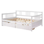 Modern Full Size Wood Daybed Bed with 2 Drawers for Living Room and Guest Room