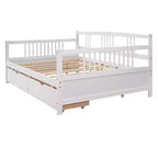 Modern Full Size Wood Daybed Bed with 2 Drawers for Living Room and Guest Room