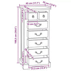 Chest of Drawers with Drawer Natural 17.72 x 13.78 x 39.57 in