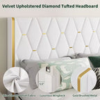 Storage Bed with Wingback Headboard, Modern Upholstered Bed Frame, Strong Wood Slats, No Box Spring Needed, Easy Assembly