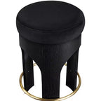 Black Finish Velvet Upholstered Counter Stool