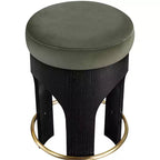 Black Finish Velvet Upholstered Counter Stool