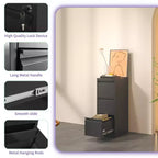 3 Drawer Metal Vertical File Cabinet with Lock Office Home Steel File Cabinet