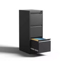 3 Drawer Metal Vertical File Cabinet with Lock Office Home Steel File Cabinet